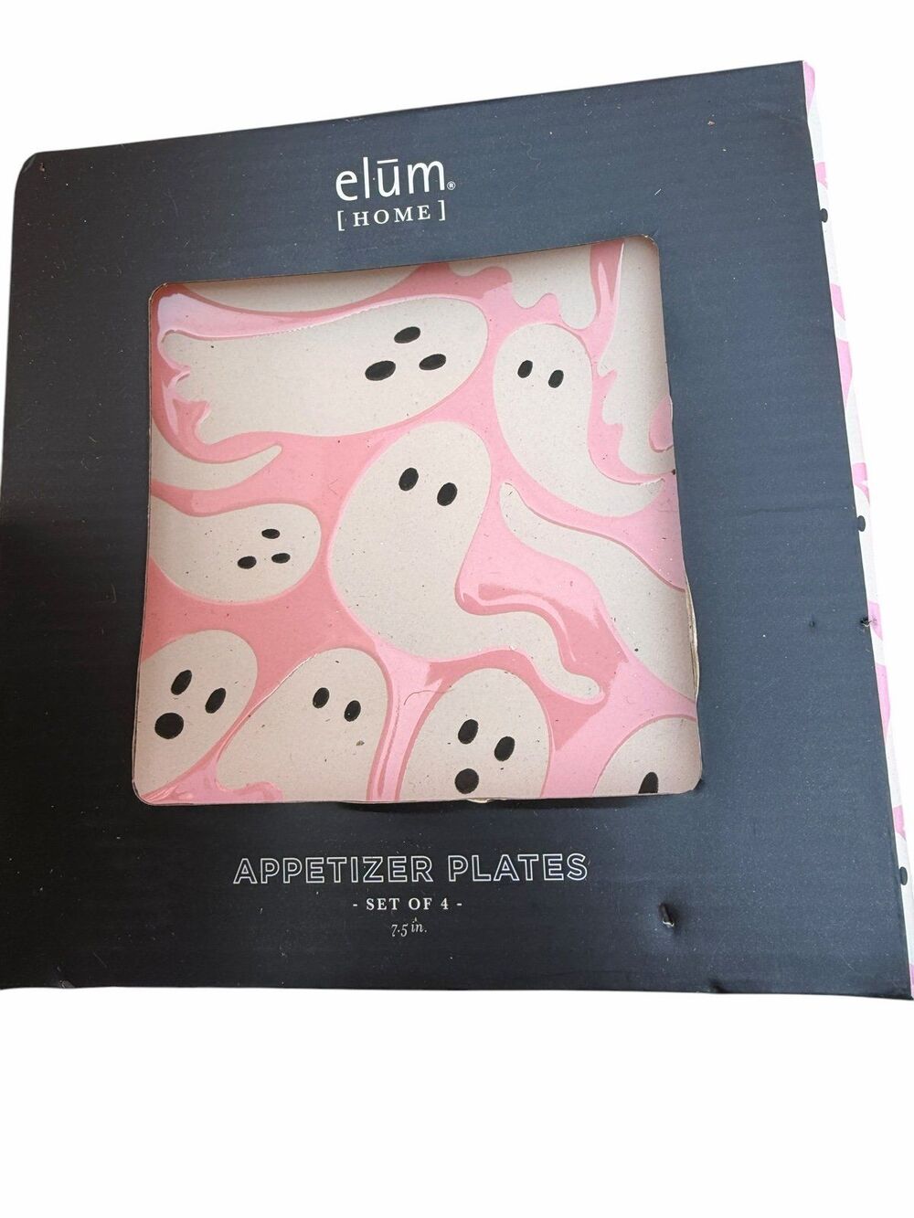 New Elum Home Pink & purple Ghost Halloween Appetizer Plates ghosts